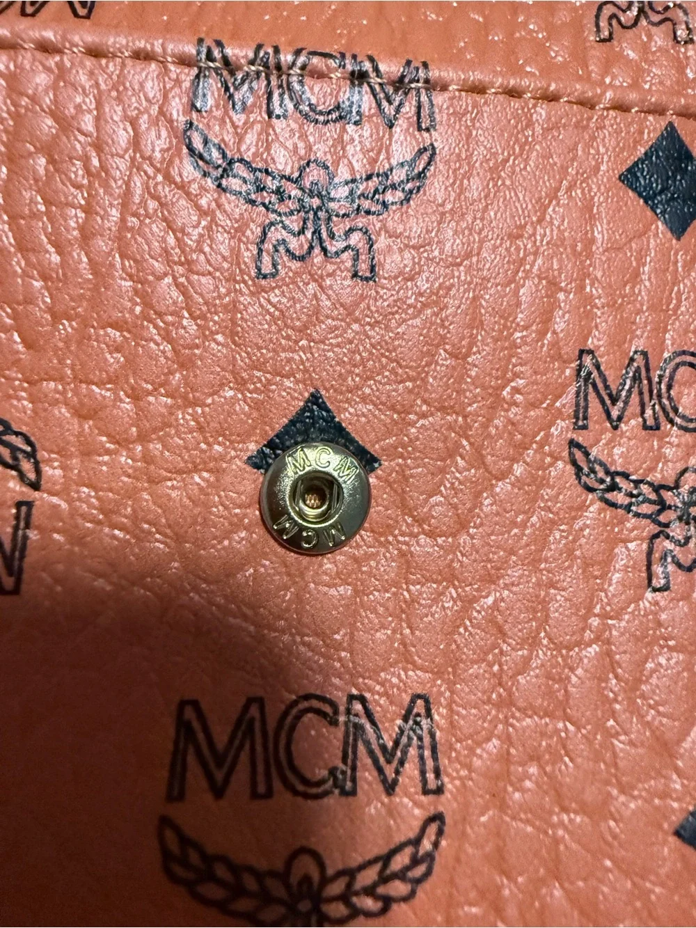 MCM Orange Visetos Monogram Leather Envelope Wallet! NWB and COA!